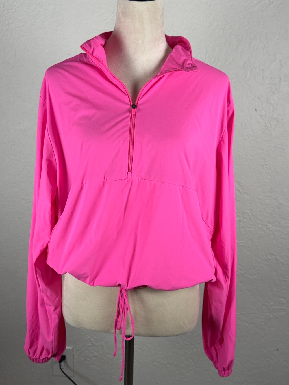 Sweaty Betty Hot Pink Quarter-Zip Pullover Lightweight Jacket size Large